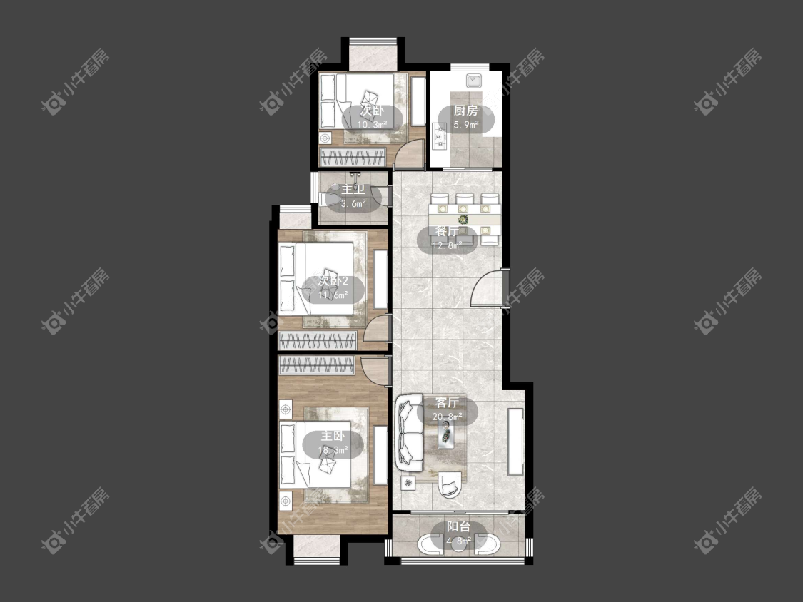 镇江汇金天地在售二手房源户型图_小牛看房