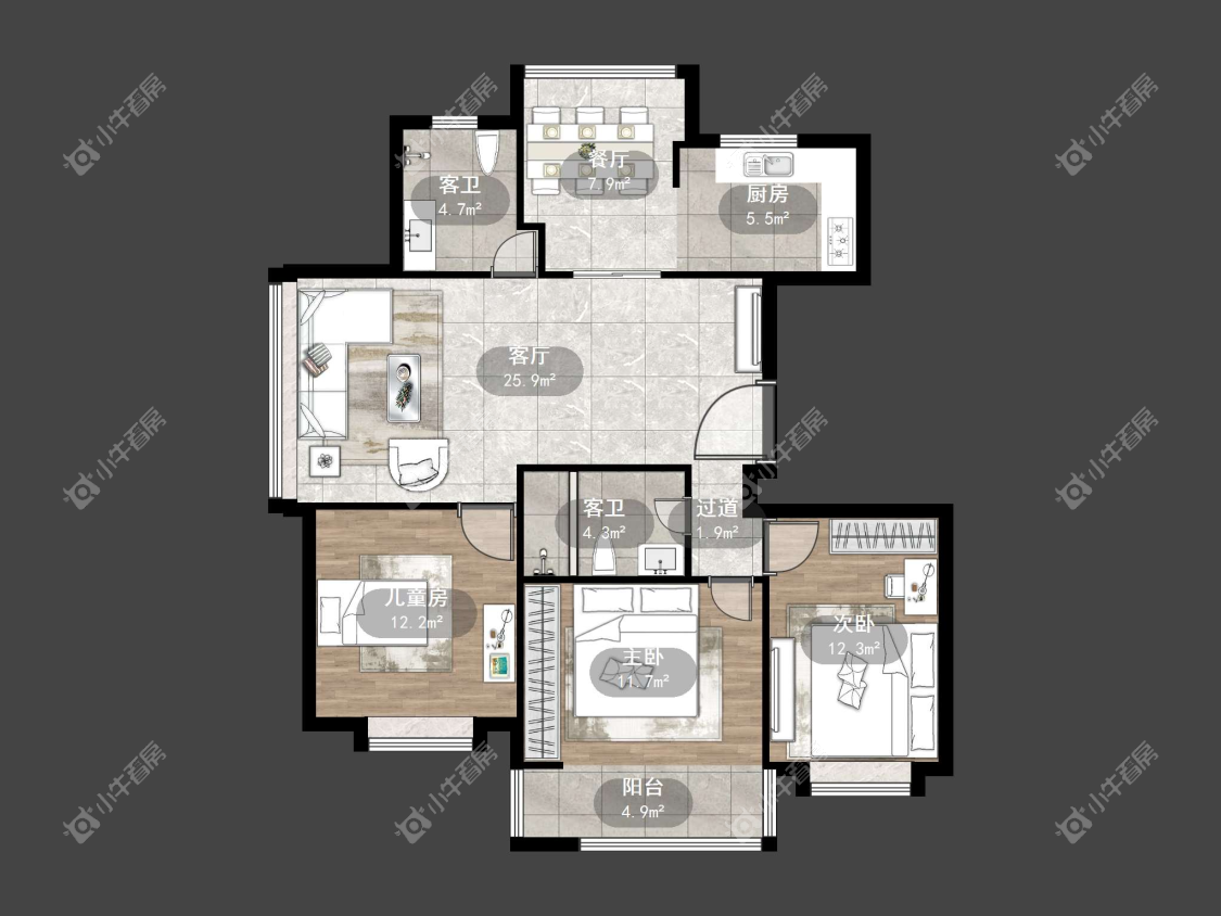镇江练湖新城在售二手房源户型图_小牛看房