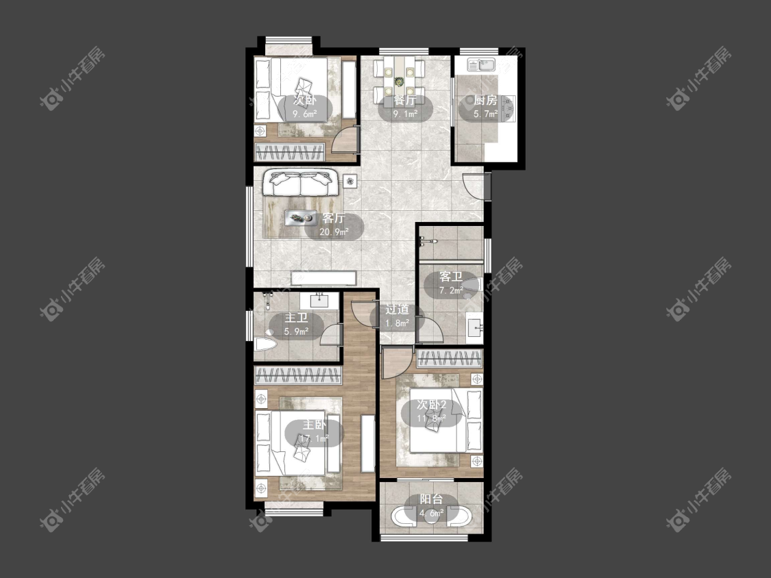镇江国信宜和在售二手房源户型图_小牛看房
