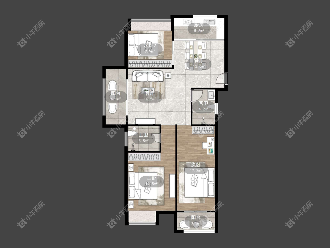 镇江华都幸福里在售二手房源户型图_小牛看房