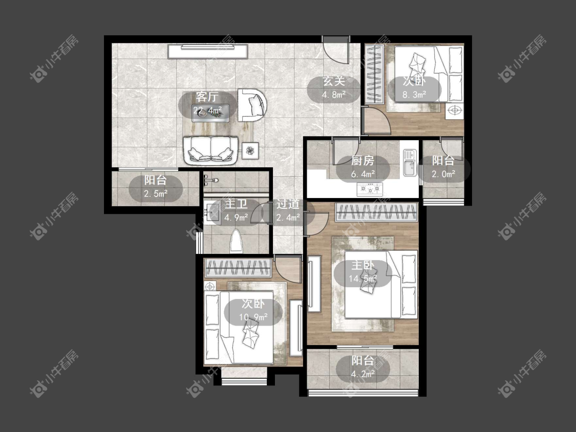 镇江和谐里在售二手房源户型图_小牛看房