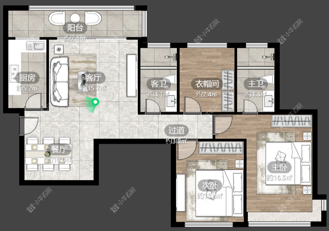 镇江恒大名都一期在售二手房源户型图_小牛看房