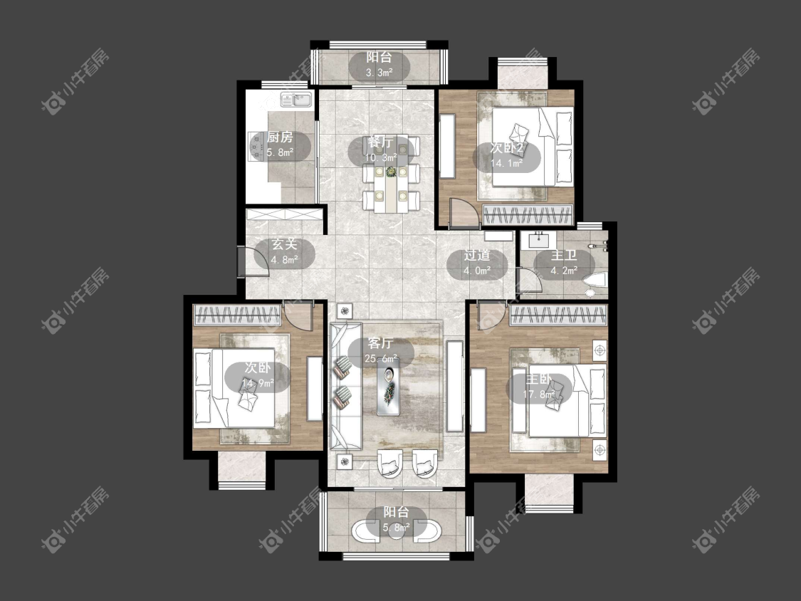 镇江华都锦城在售二手房源户型图_小牛看房