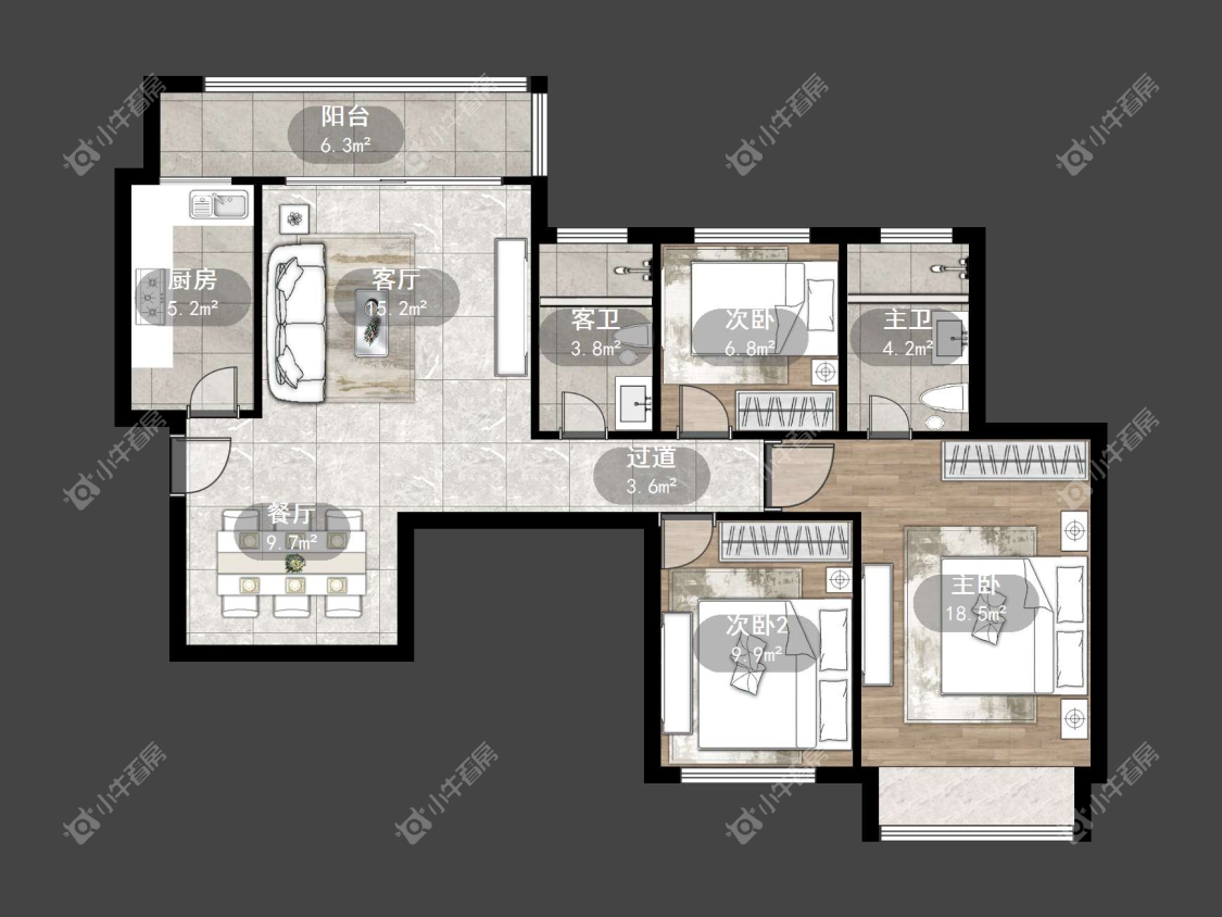 镇江恒大名都一期在售二手房源户型图_小牛看房