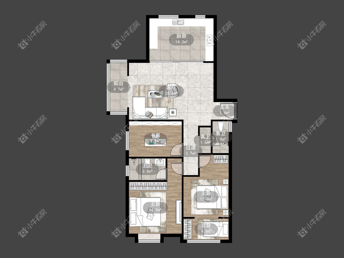 镇江信达香堤国际在售二手房源户型图_小牛看房