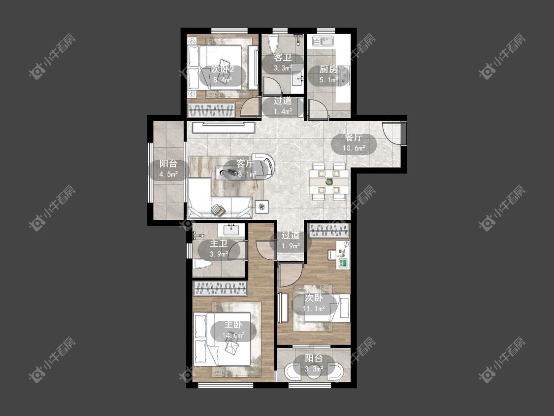 镇江吾悦华府（丹阳）在售二手房源户型图_小牛看房