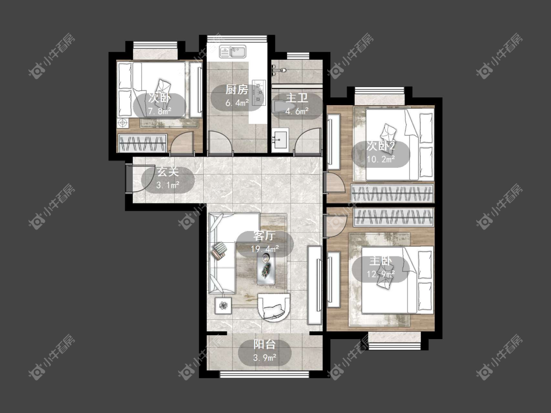 镇江众悦华城在售二手房源户型图_小牛看房