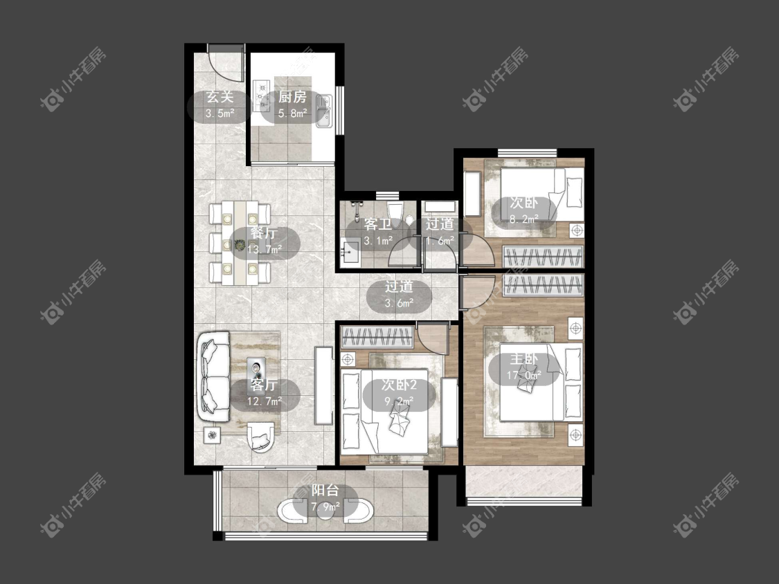 镇江汇金天地在售二手房源户型图_小牛看房