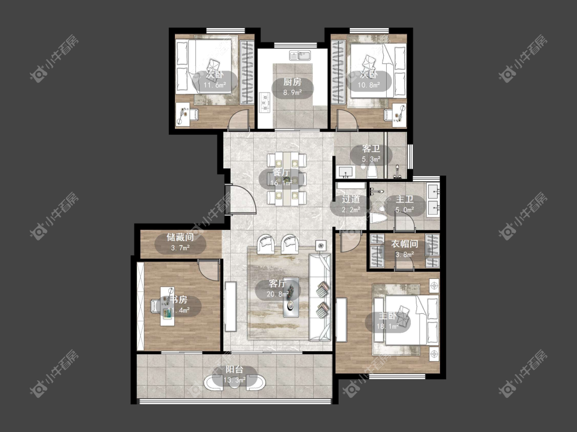 镇江中南熙悦城中南二期在售二手房源户型图_小牛看房