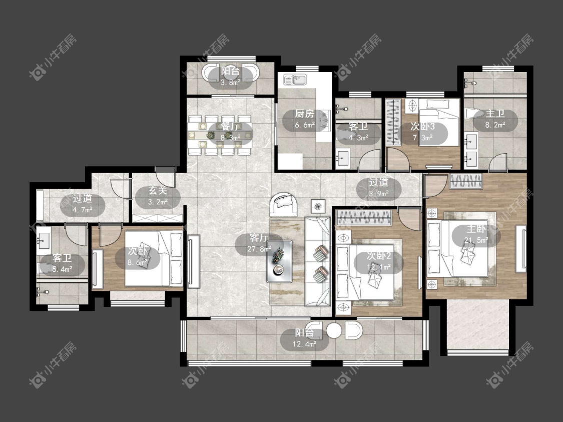 镇江中南君悦府中南一期在售二手房源户型图_小牛看房