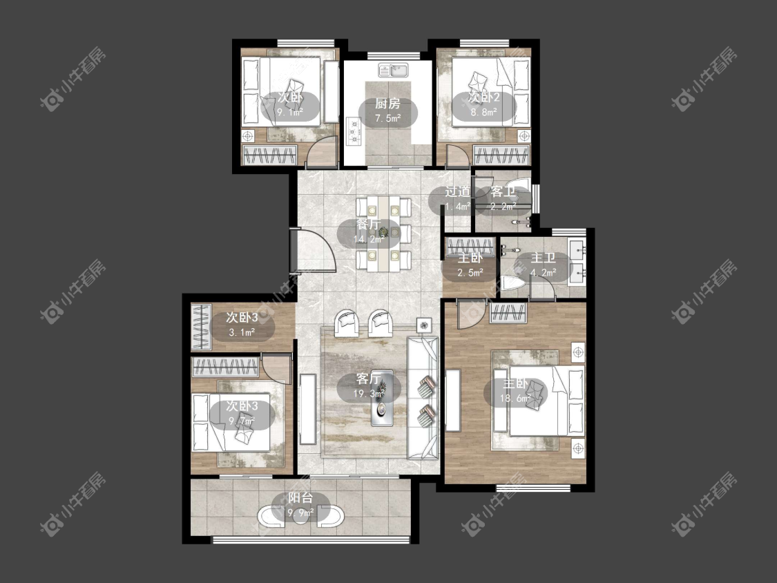 镇江中南熙悦城中南二期在售二手房源户型图_小牛看房