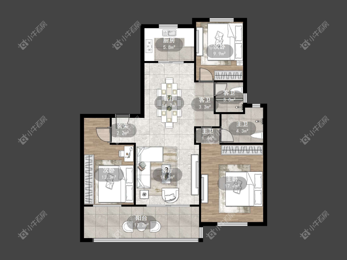 镇江天怡天瑞宸在售二手房源户型图_小牛看房