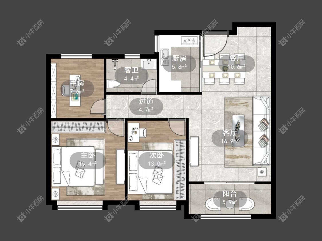镇江中南君悦府中南一期在售二手房源户型图_小牛看房