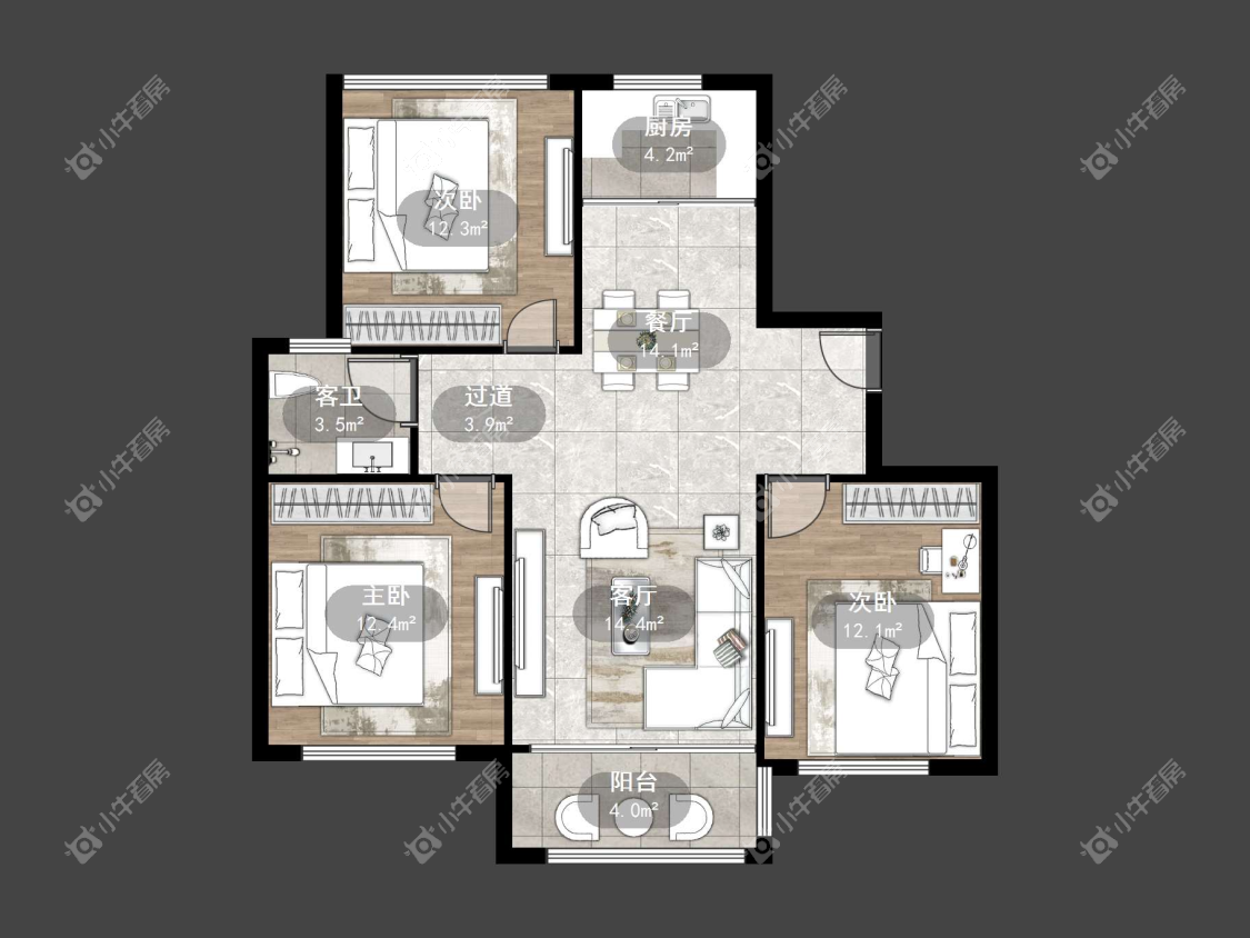 镇江锦尚名都在售二手房源户型图_小牛看房