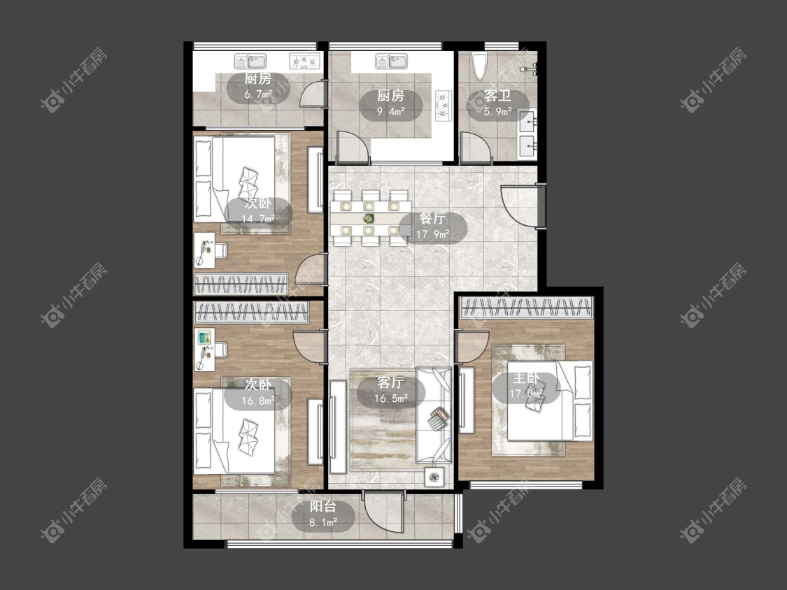 镇江云阳路53号审计局宿舍在售二手房源户型图_小牛看房