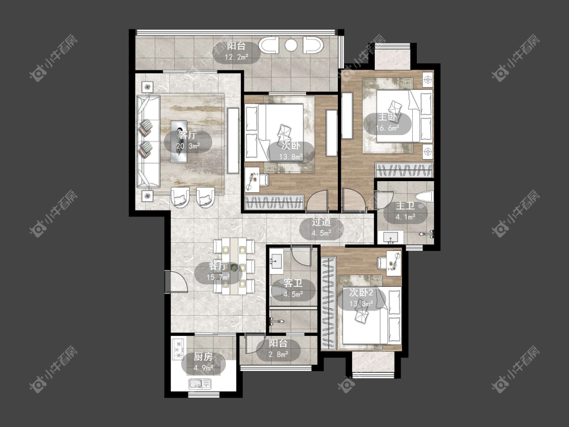 镇江华都锦城在售二手房源户型图_小牛看房