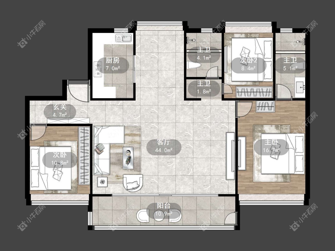 镇江远洋心里在售二手房源户型图_小牛看房