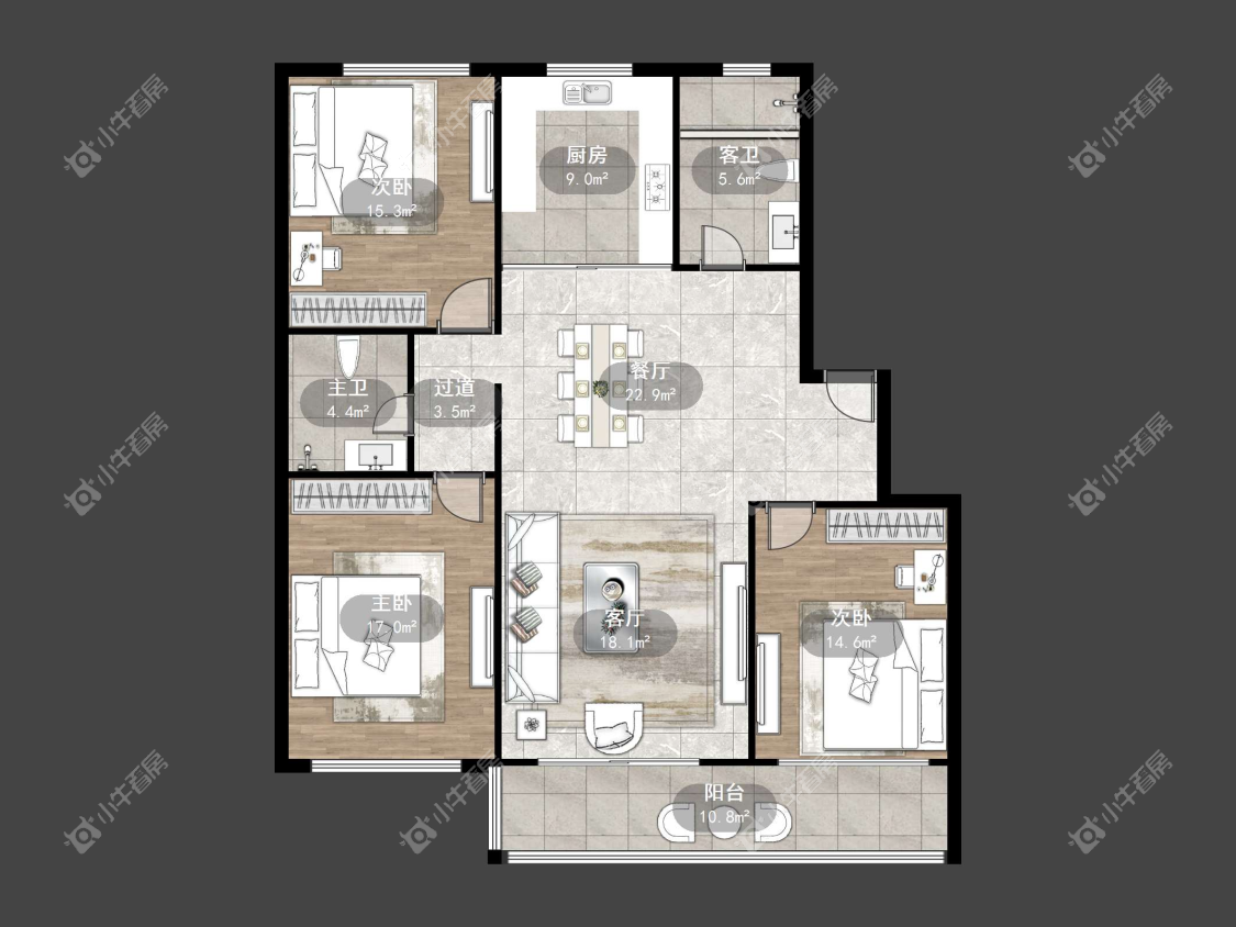 镇江新城市公寓在售二手房源户型图_小牛看房