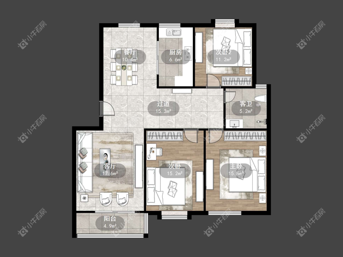 镇江锦尚名都在售二手房源户型图_小牛看房