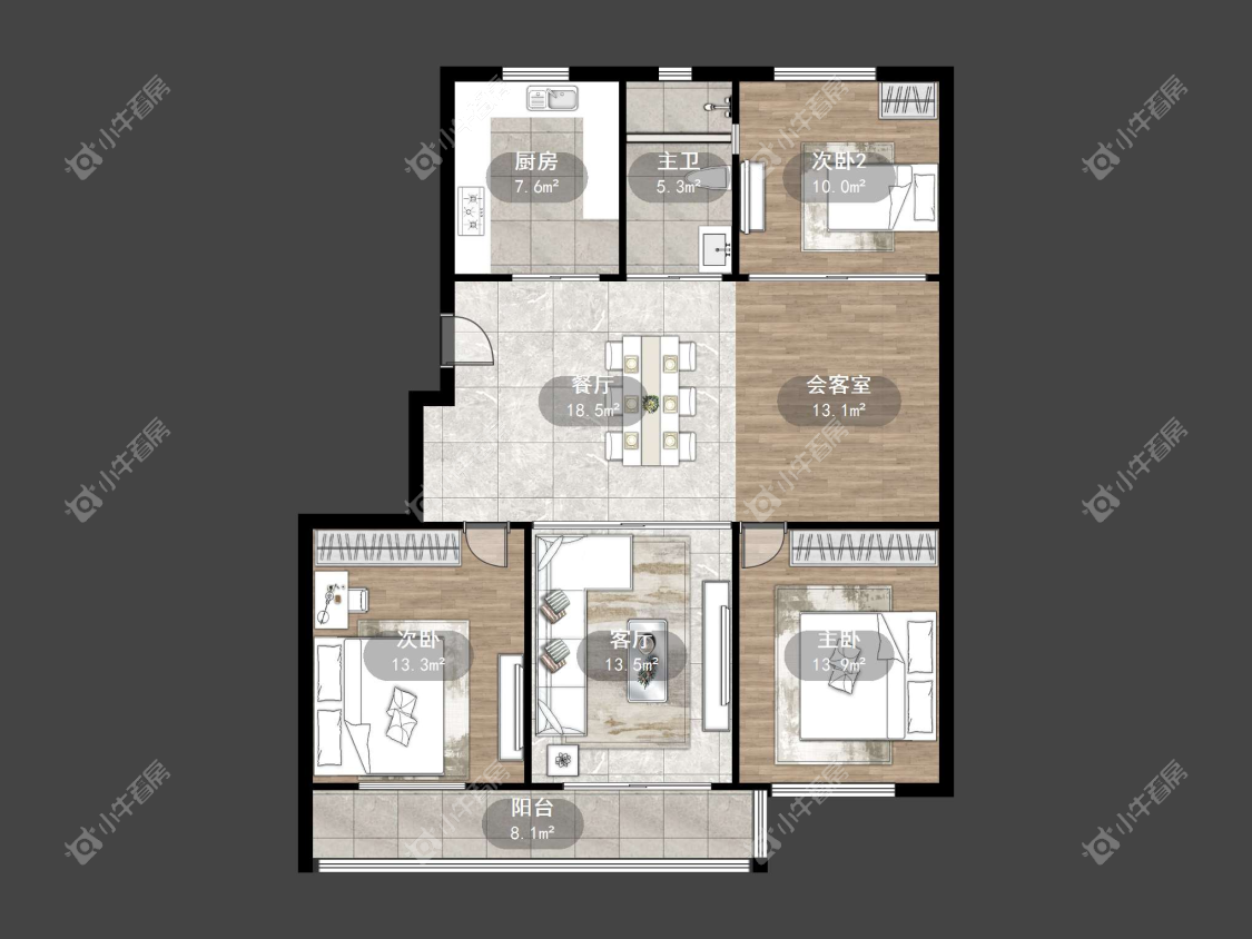 镇江集成公寓在售二手房源户型图_小牛看房