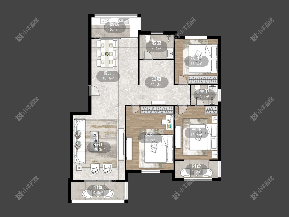 镇江天颐城在售二手房源户型图_小牛看房