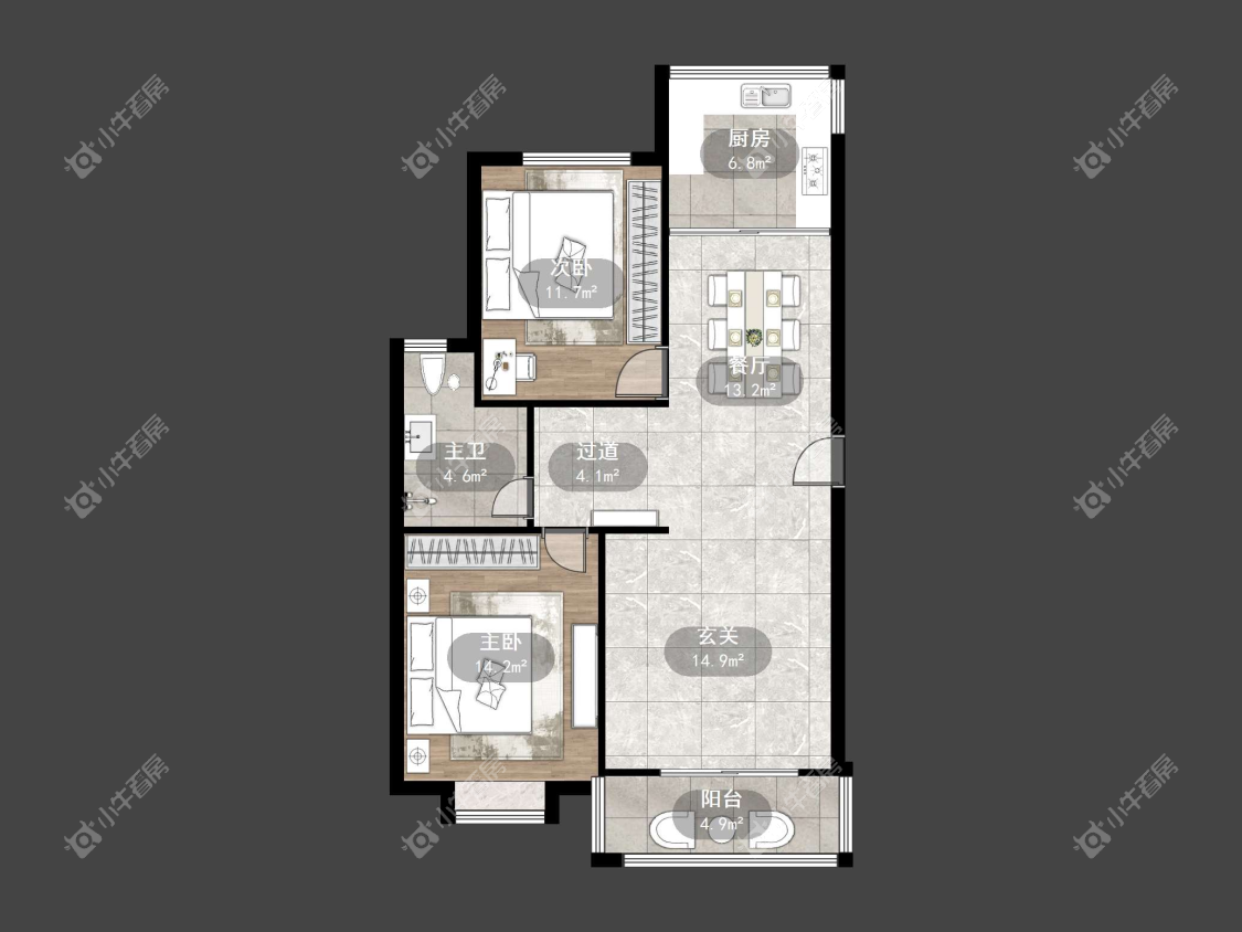 镇江新香草苑在售二手房源户型图_小牛看房