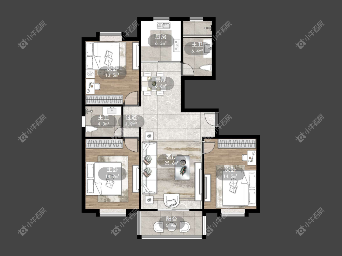 镇江普善人家在售二手房源户型图_小牛看房