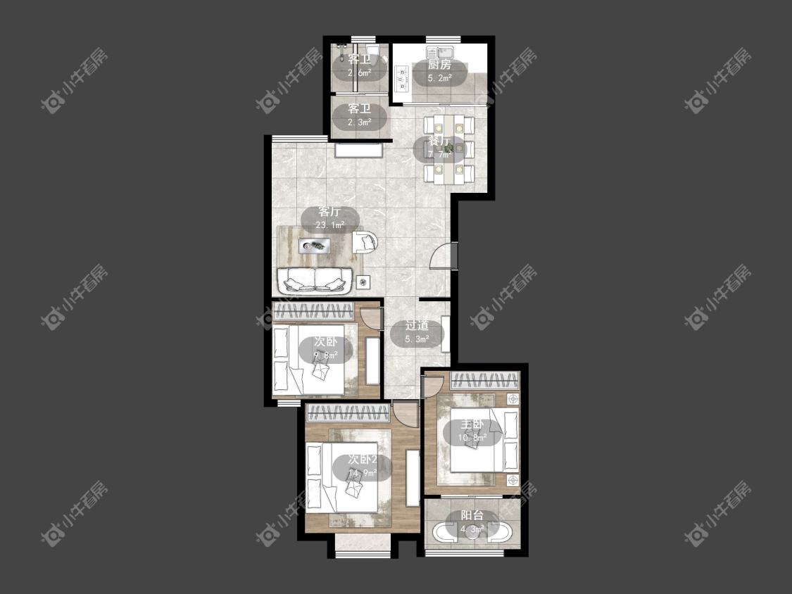 镇江金鼎城市花园在售二手房源户型图_小牛看房