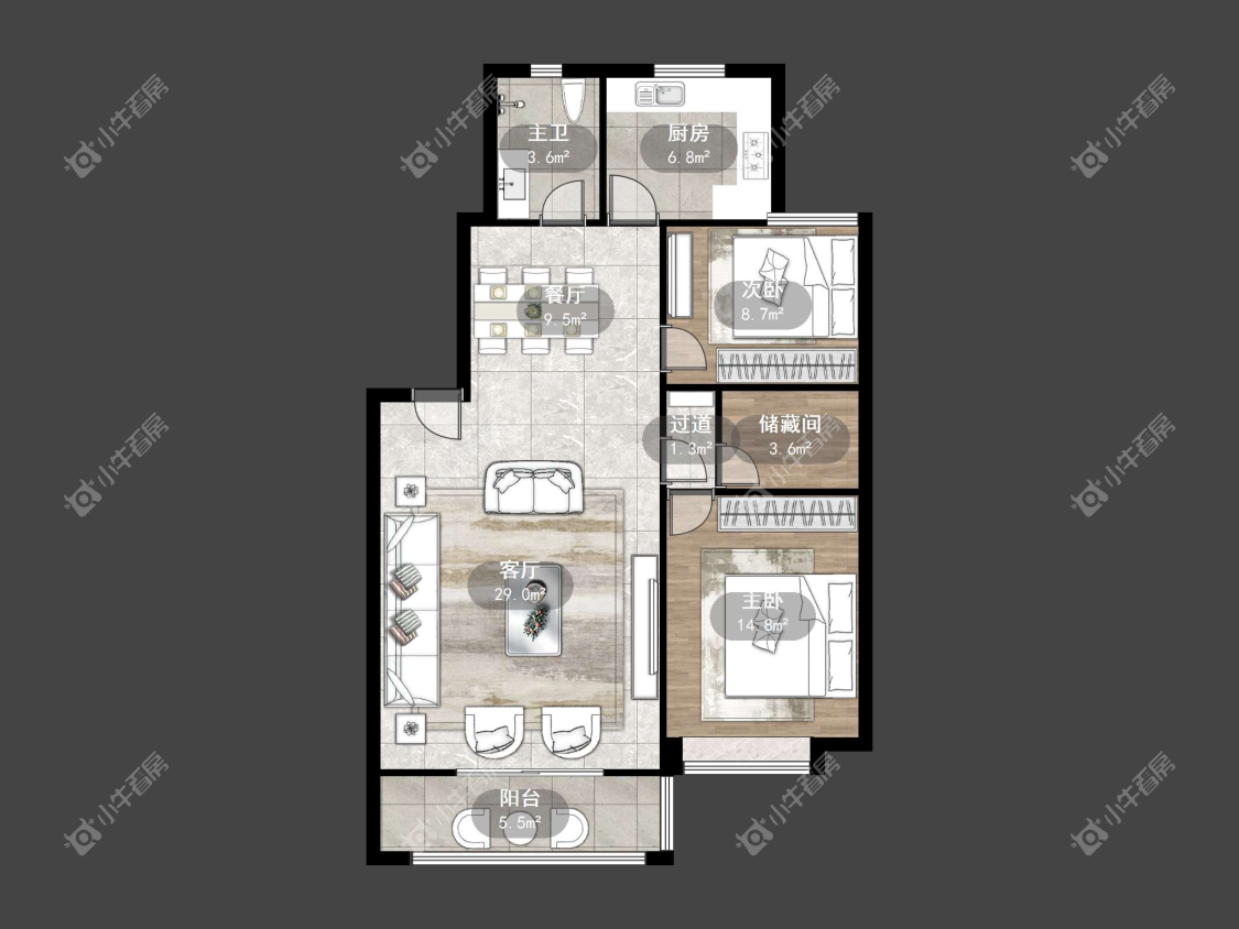 镇江天福花园在售二手房源户型图_小牛看房