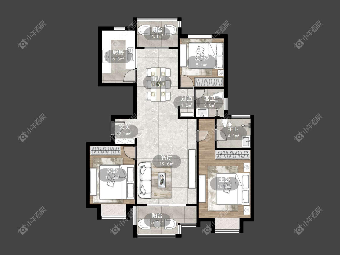 镇江锦轩华庭在售二手房源户型图_小牛看房