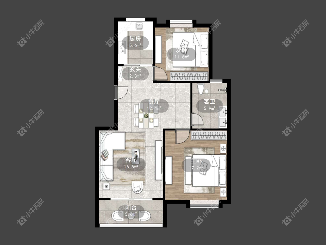 镇江澳都花城在售二手房源户型图_小牛看房