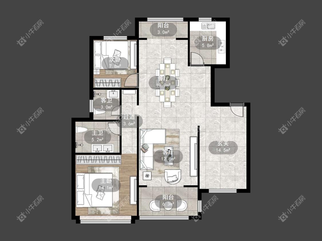 镇江汇金天地在售二手房源户型图_小牛看房