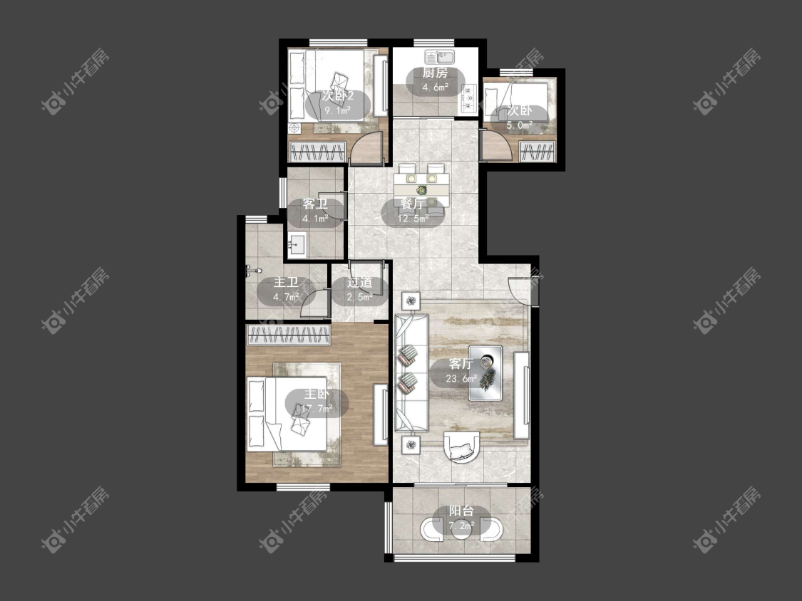 镇江天怡天瑞宸在售二手房源户型图_小牛看房
