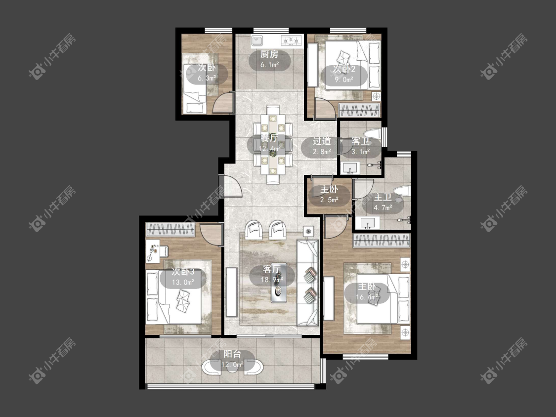 镇江珑蟠里在售二手房源户型图_小牛看房