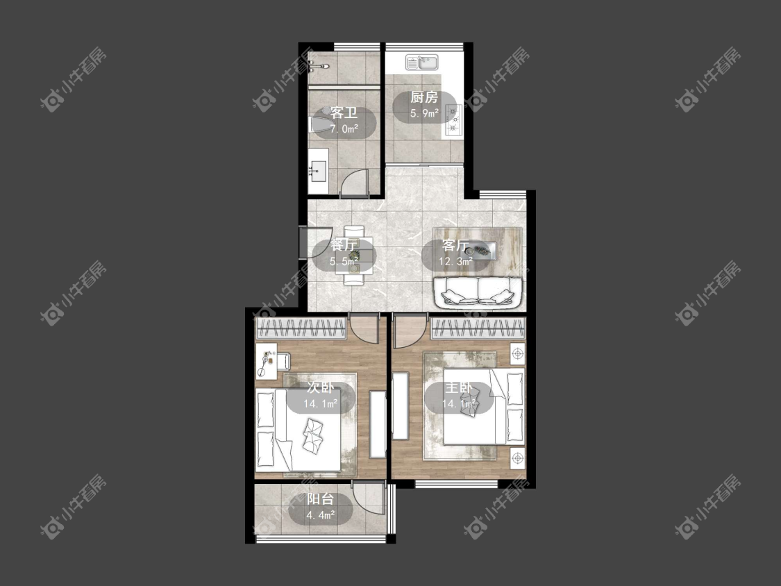 镇江华南新村在售二手房源户型图_小牛看房