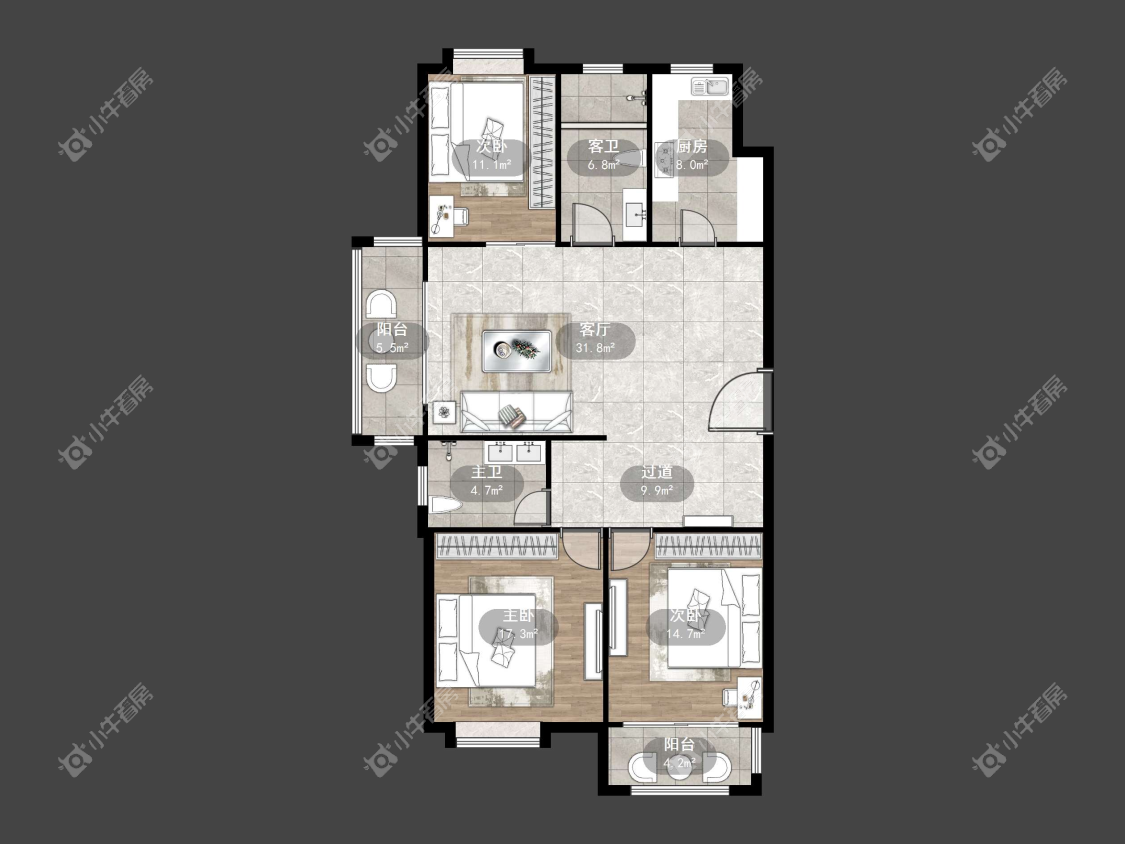 镇江天悦名城在售二手房源户型图_小牛看房