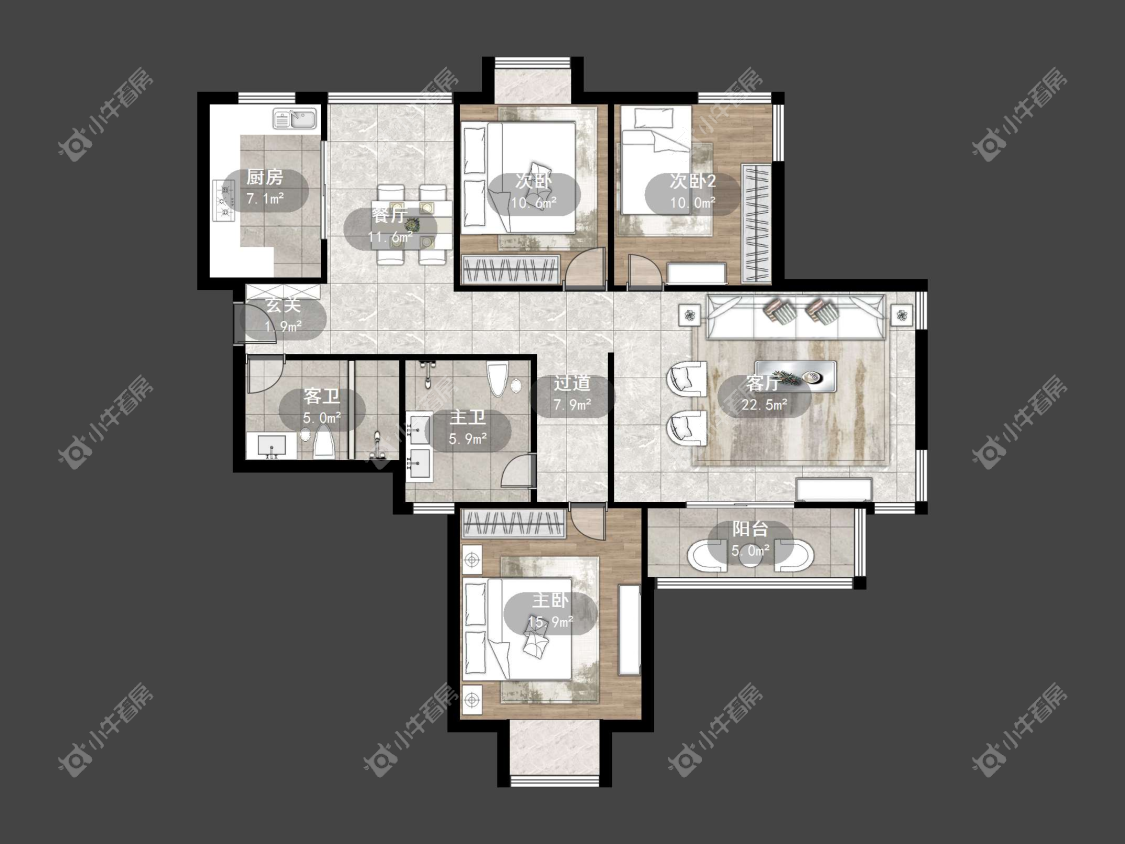 镇江练湖新城在售二手房源户型图_小牛看房