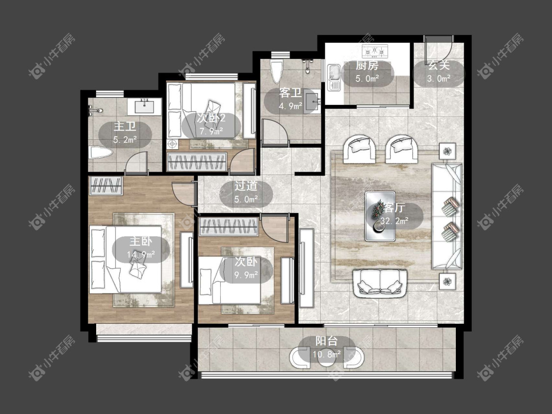 镇江远洋心里在售二手房源户型图_小牛看房