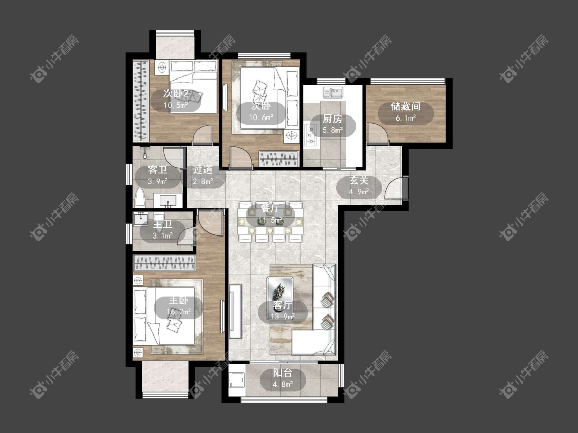 镇江美亚华悦在售二手房源户型图_小牛看房