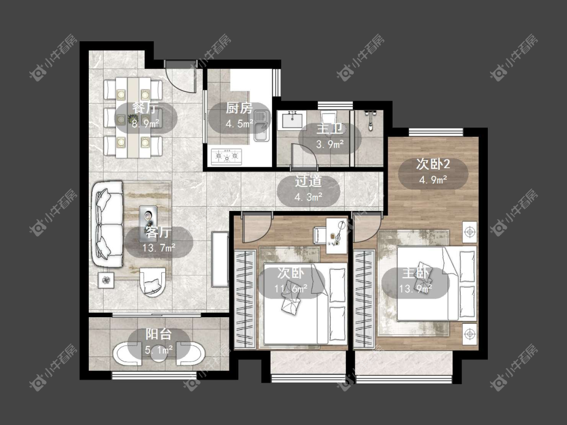 镇江中南君悦府中南一期在售二手房源户型图_小牛看房