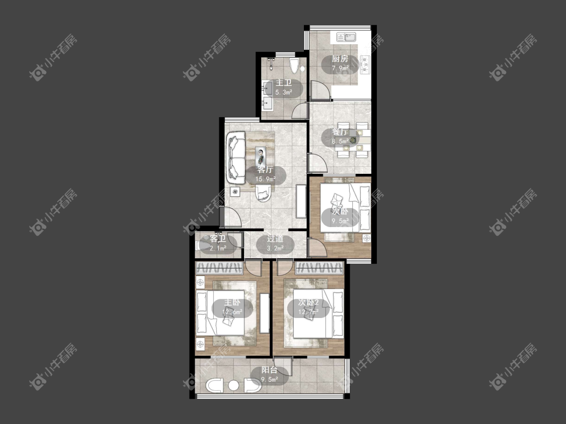 镇江幸福小区在售二手房源户型图_小牛看房