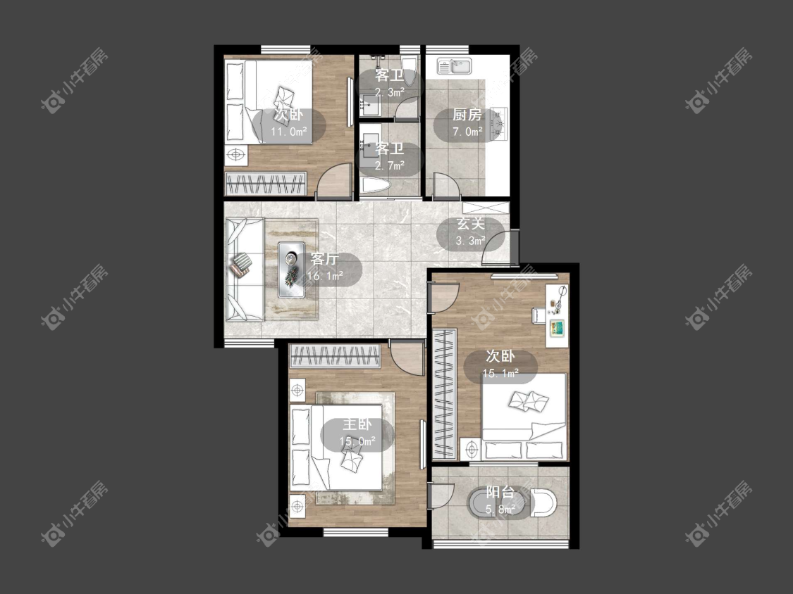 镇江华南新村在售二手房源户型图_小牛看房
