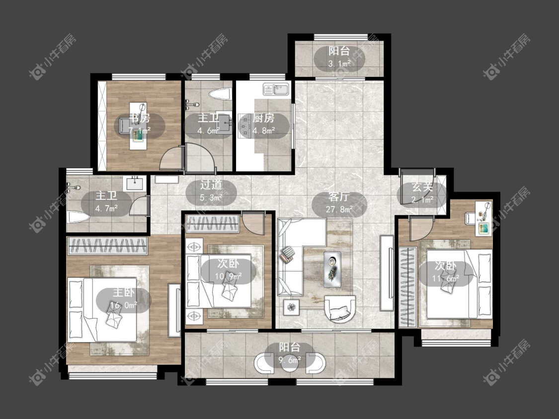 镇江中南君悦府中南一期在售二手房源户型图_小牛看房