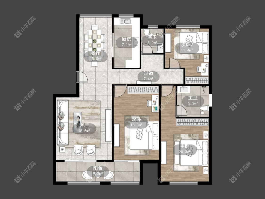 镇江丹凤国际在售二手房源户型图_小牛看房