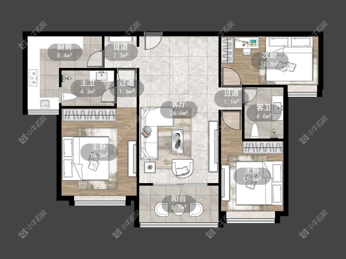 镇江恒大名都一期在售二手房源户型图_小牛看房