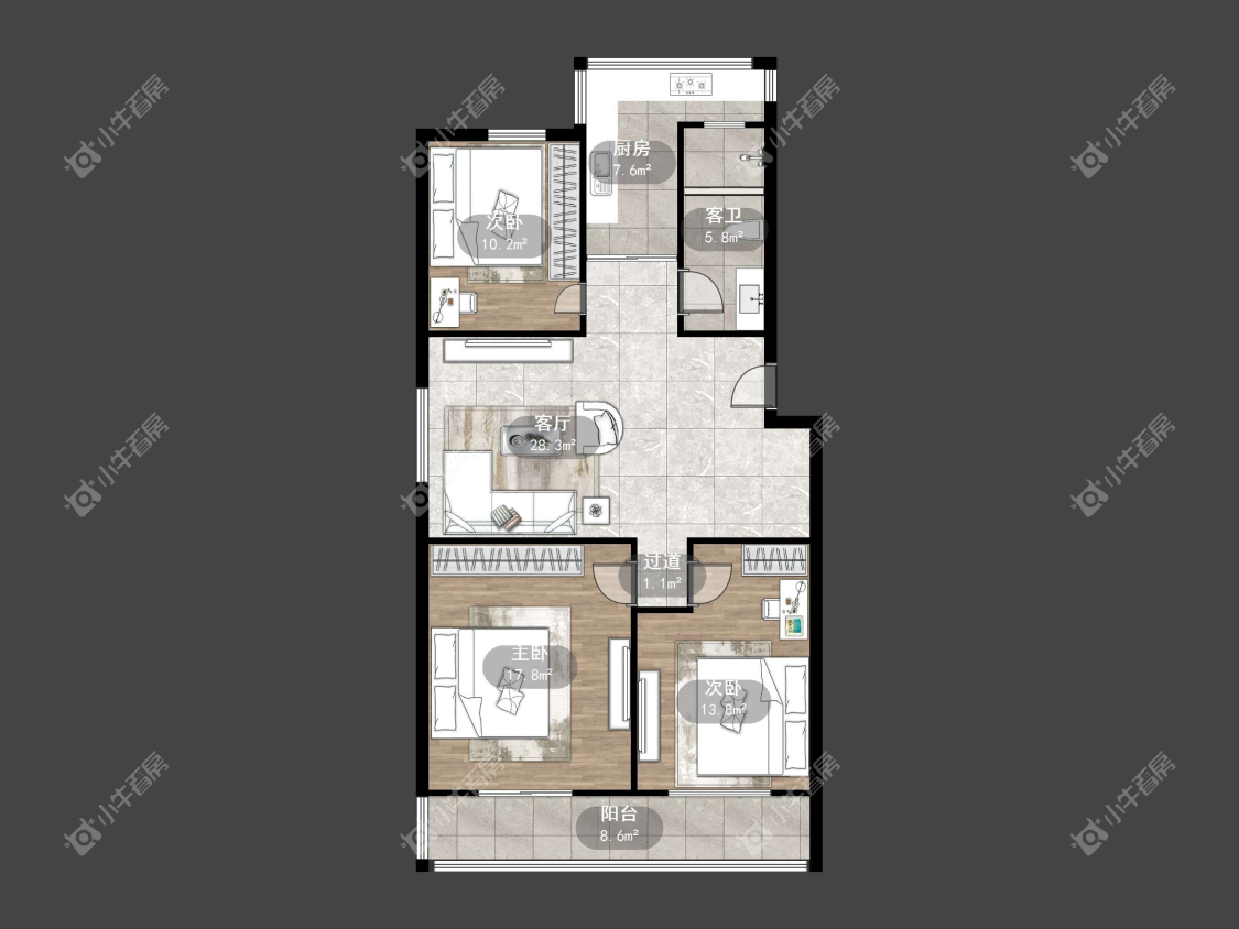 镇江中山路开关厂综合楼在售二手房源户型图_小牛看房