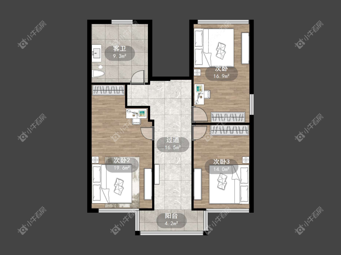 镇江石城郦家中心村在售二手房源户型图_小牛看房