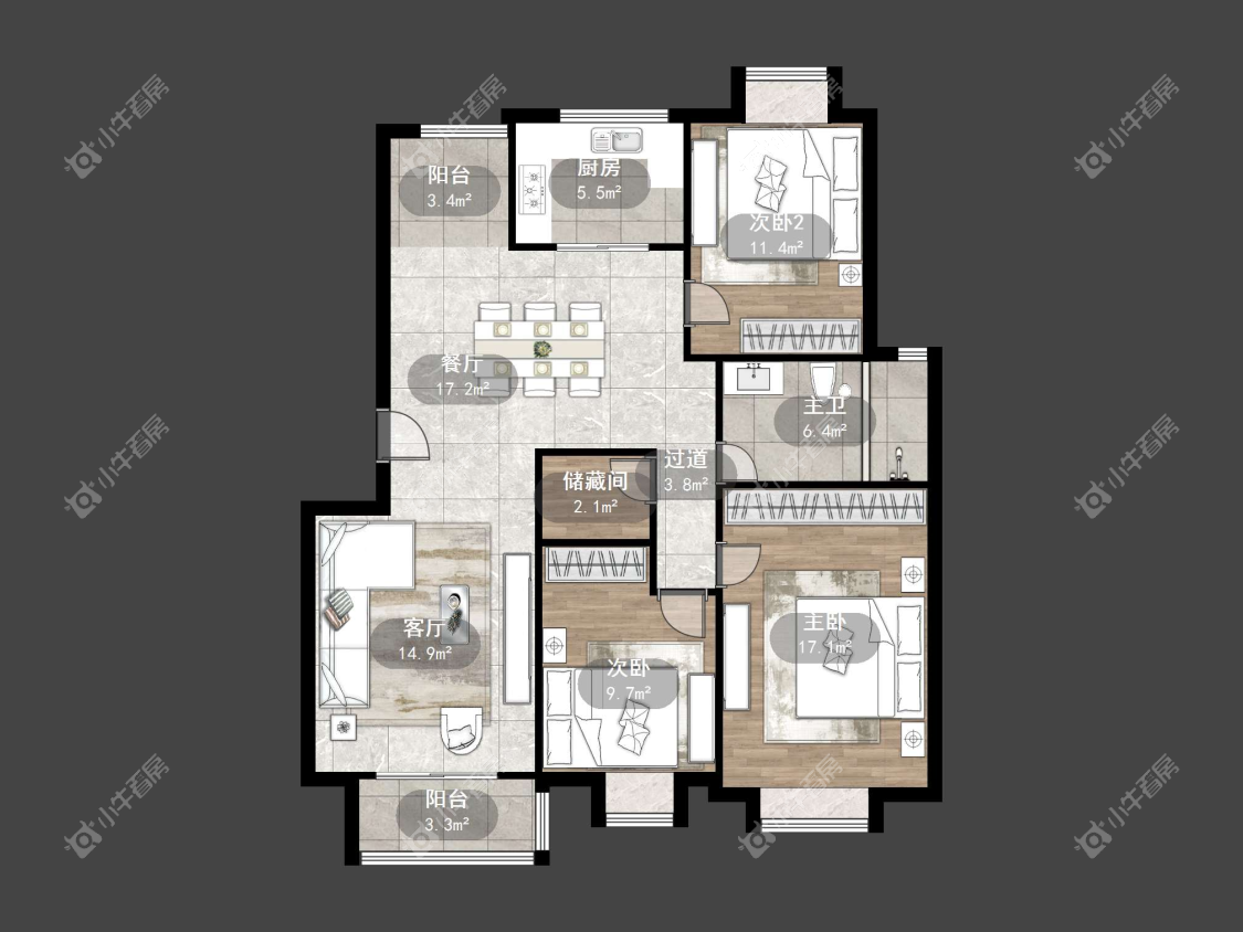 镇江锦尚名都在售二手房源户型图_小牛看房