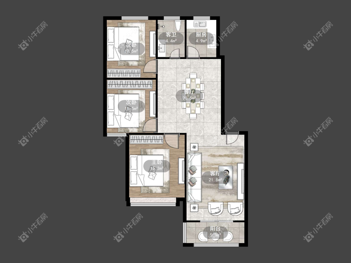 镇江天福花园在售二手房源户型图_小牛看房
