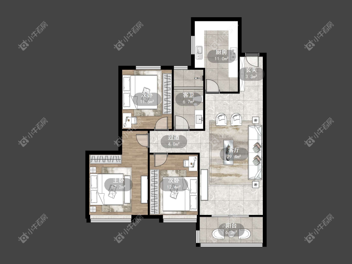 镇江万善上院在售二手房源户型图_小牛看房